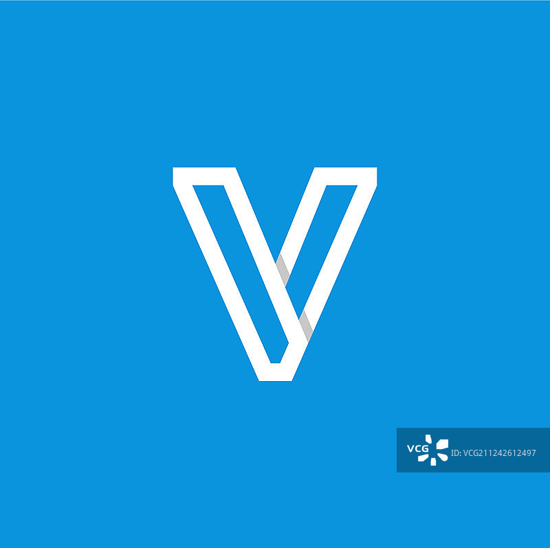 字母V白色logo图片素材