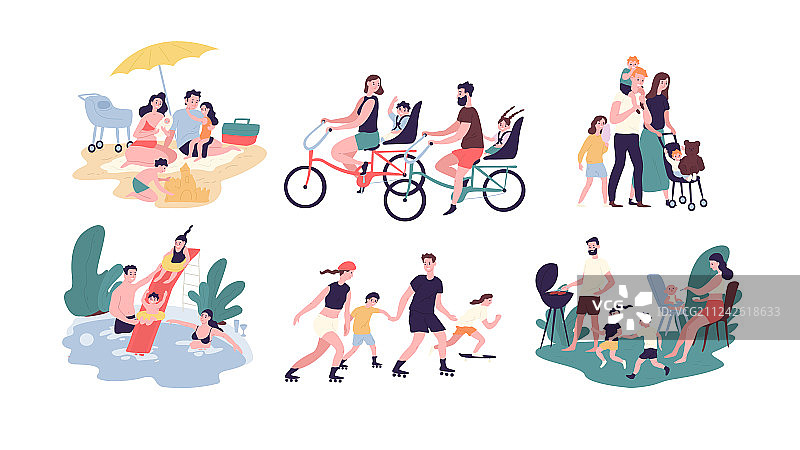 户外家庭休闲活动合集图片素材