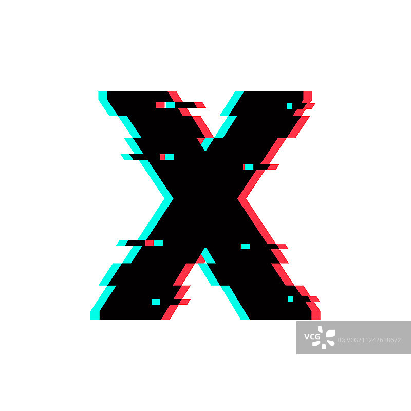 字母X故障风Logo图片素材