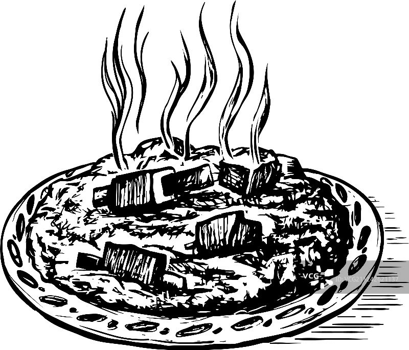 涂鸦手绘抓饭图片素材