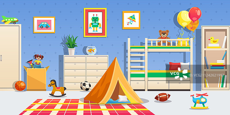儿童房室内横向图片素材