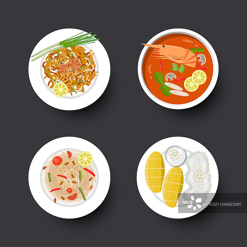 传统泰国美食拼盘图片素材