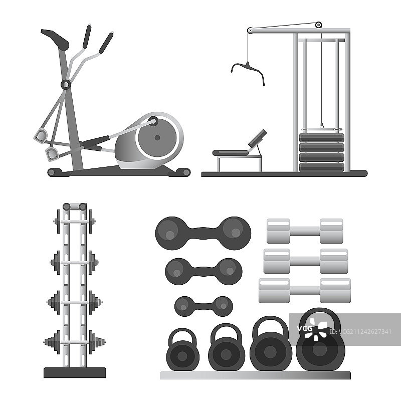 健身或健身运动俱乐部器材图片素材