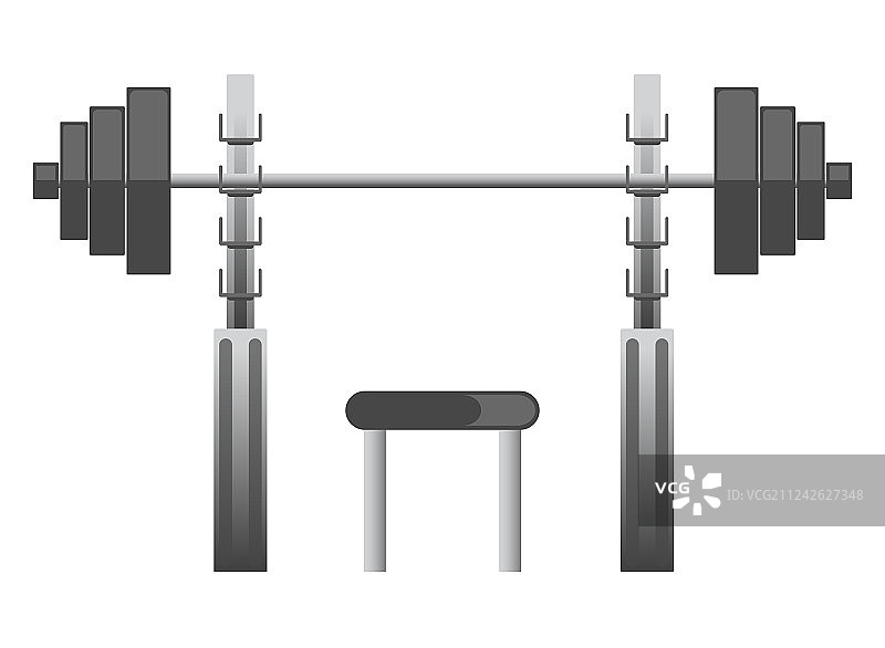 健身房或健身俱乐部卧推器械图片素材