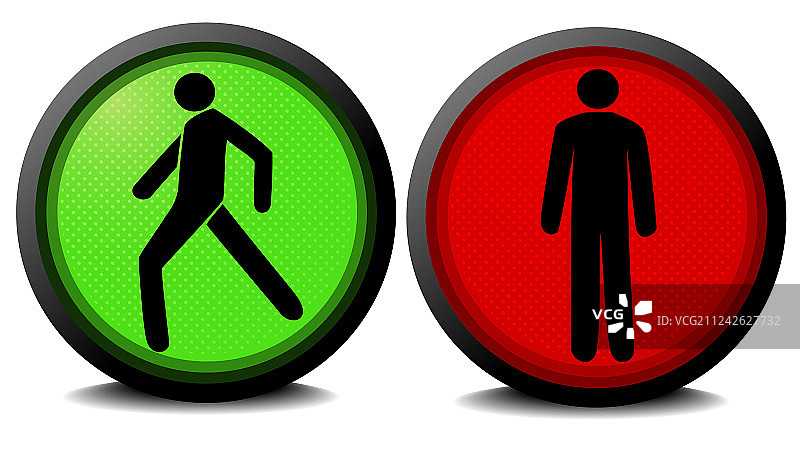 绿色和红色交通灯图片素材