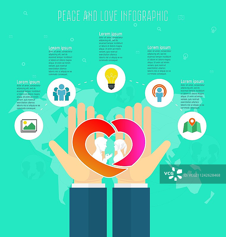 爱与和平概念信息图模板图片素材