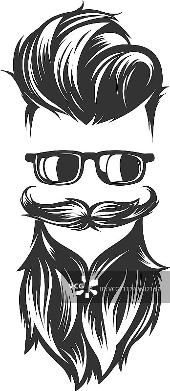 胡须、小胡子和太阳镜发型图片素材