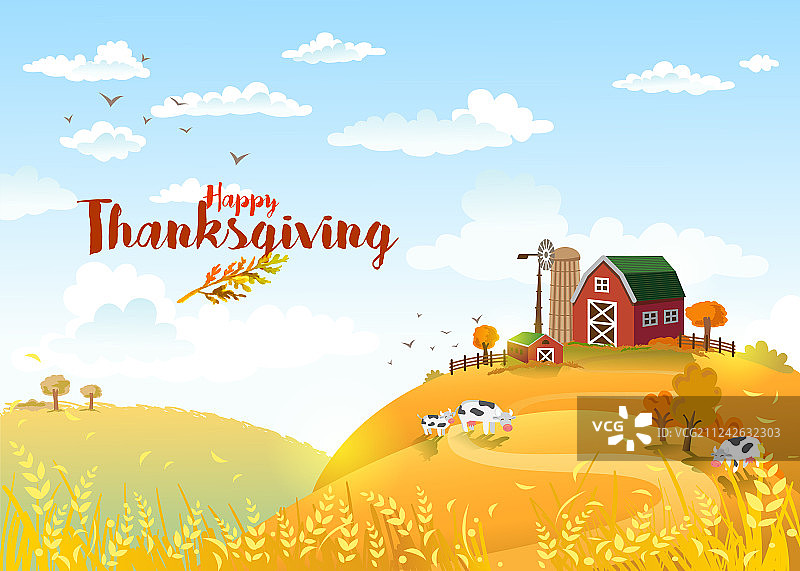 感恩节秋季农场景观图片素材