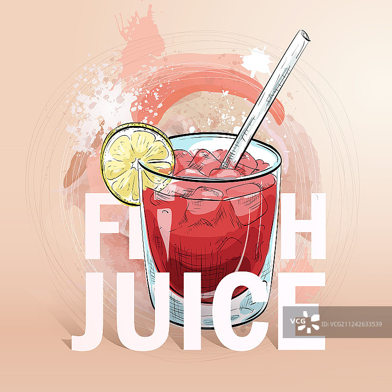 夏季新鲜果汁鸡尾酒图片素材