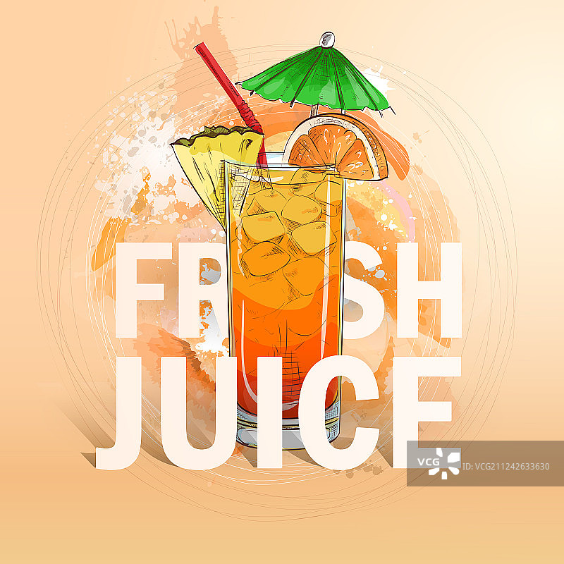 夏季新鲜果汁鸡尾酒图片素材