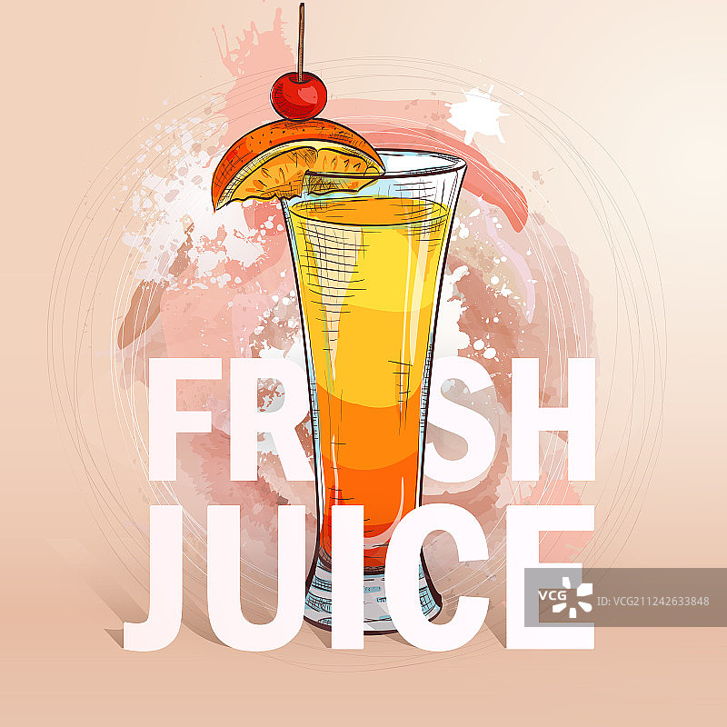 夏季新鲜果汁鸡尾酒图片素材