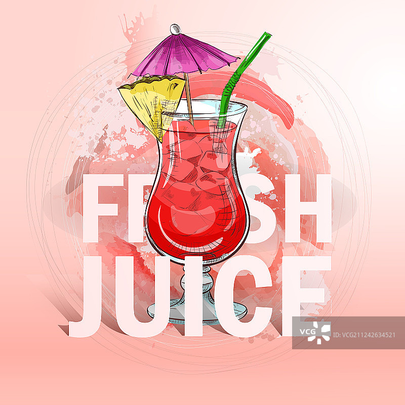 夏季新鲜果汁鸡尾酒图片素材