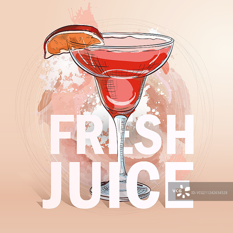 夏季新鲜果汁鸡尾酒图片素材