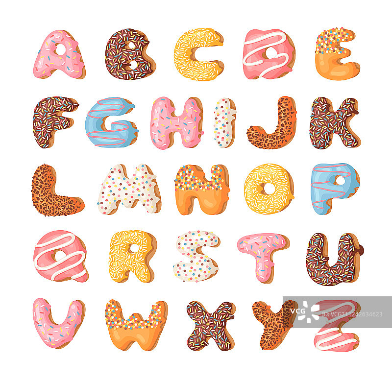 卡通甜甜圈手绘字体图片素材