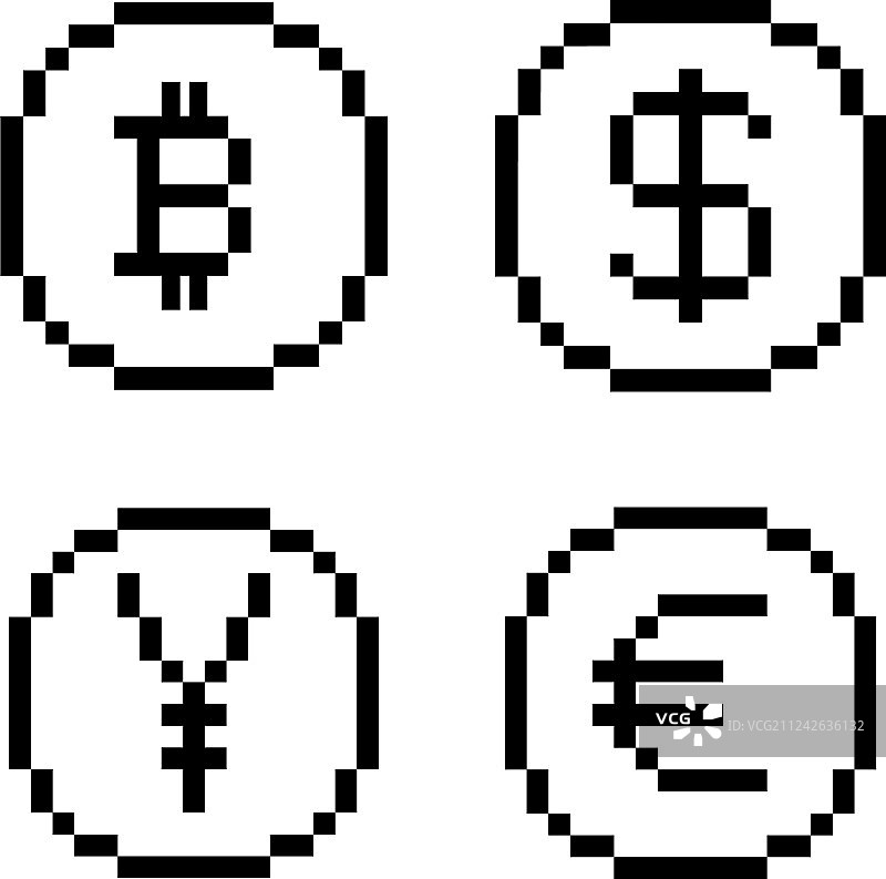 像素风黑白图标合集图片素材