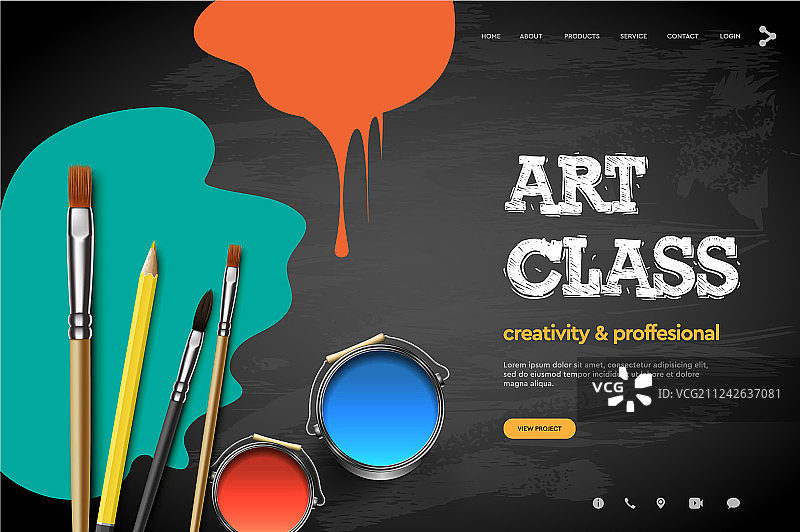 艺术课程工作室网页设计模板图片素材