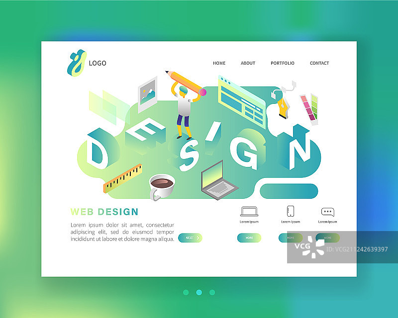 网站开发网页设计着陆页图片素材