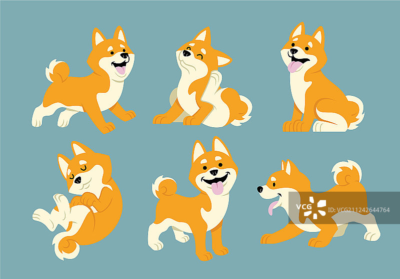 柴犬卡通系列图片素材