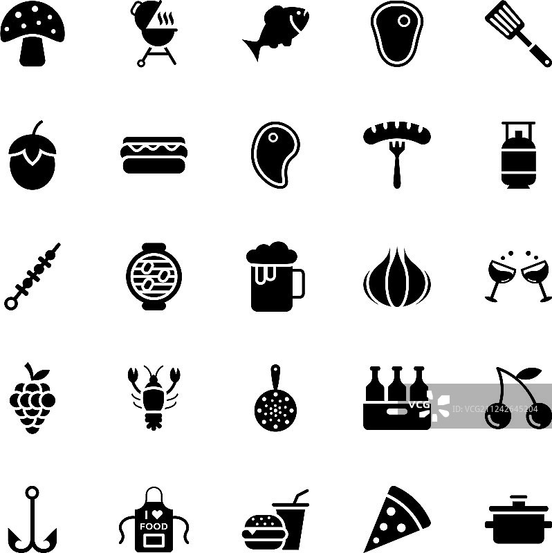 户外烧烤架字形图标包图片素材