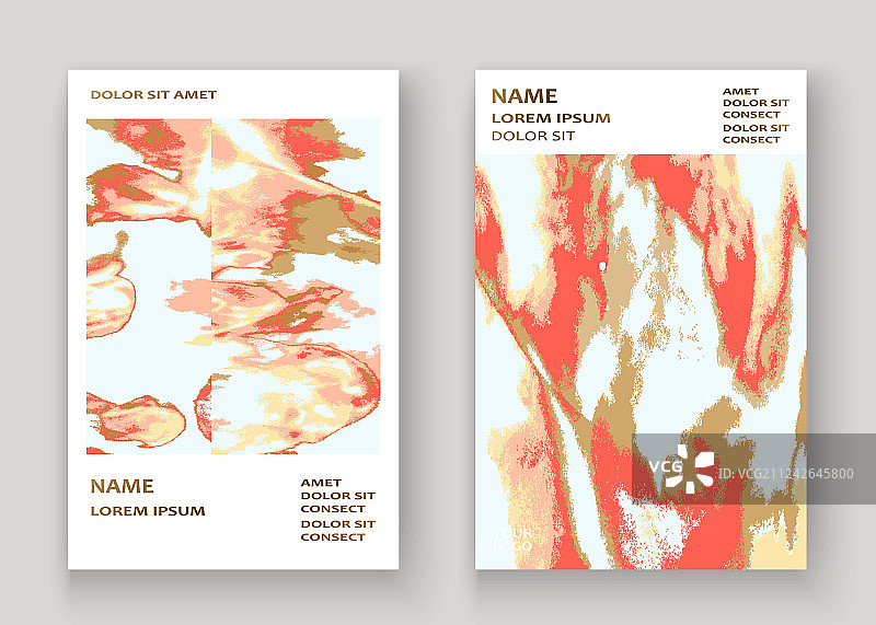 珊瑚色金色大理石奢华纹理漆图片素材