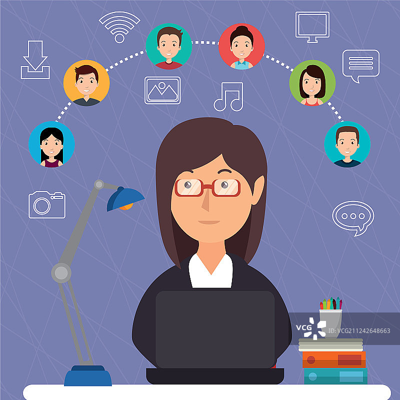 社区社交媒体人群图片素材