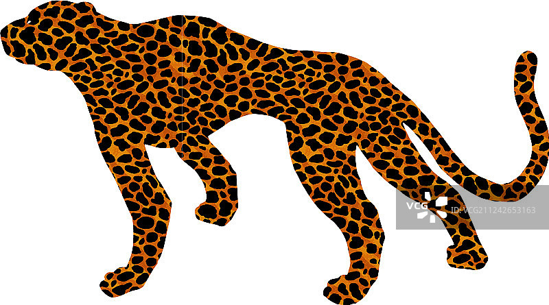 手绘美洲虎豹野生猫科动物彩色图案图片素材
