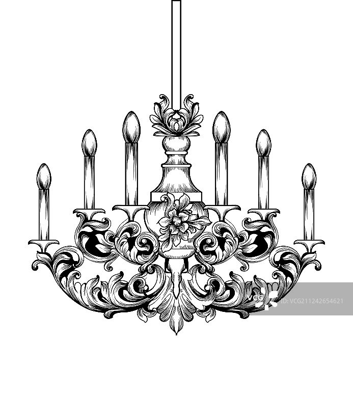 巴洛克经典吊灯奢华装饰配件图片素材