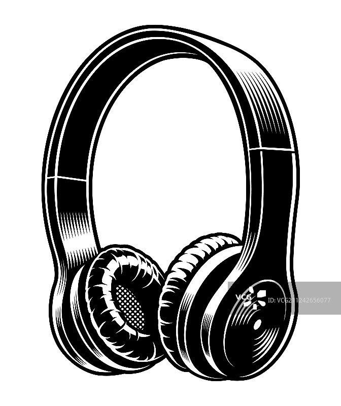 黑白耳机照片图片素材