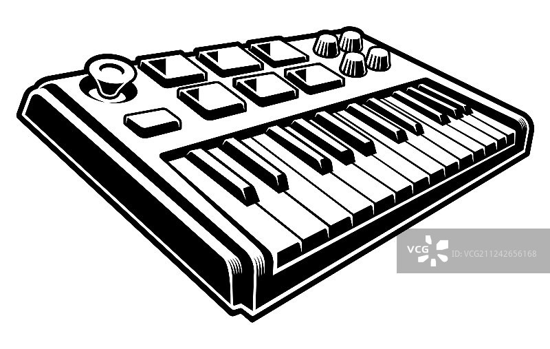 黑白MIDI键盘图片素材