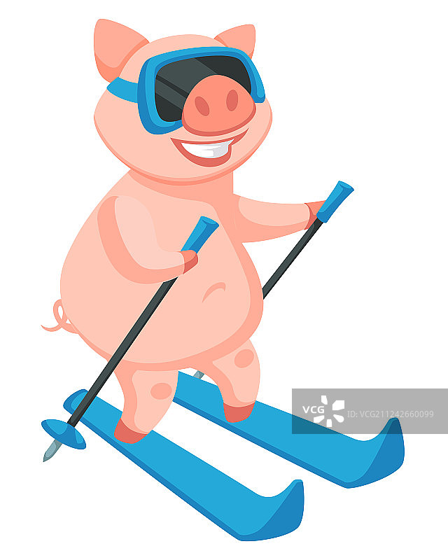 小猪滑雪活动图片素材