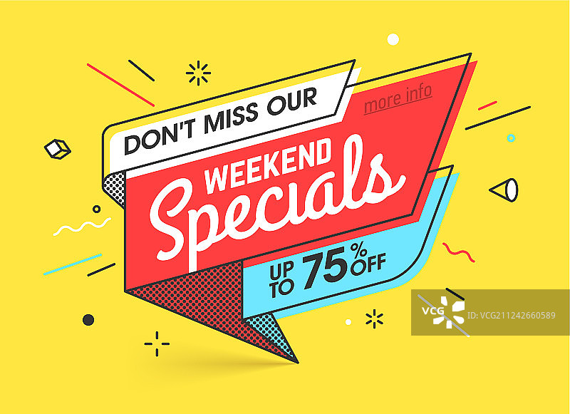 扁平风周末特价促销banner模板图片素材