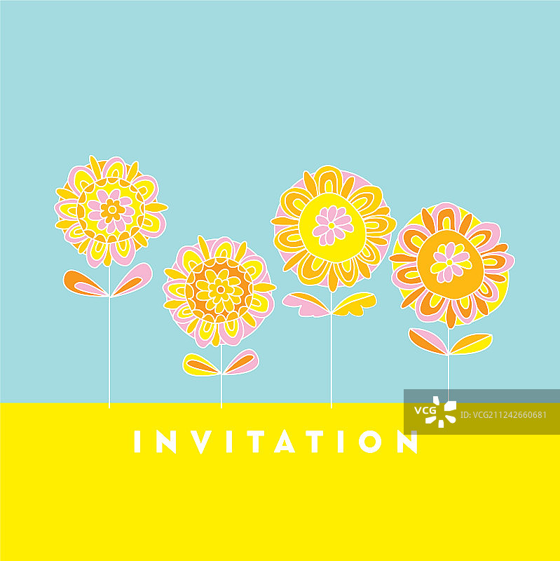 手绘装饰万寿菊图片素材