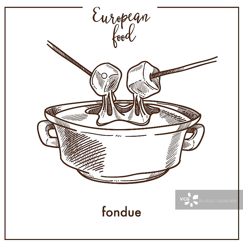 欧洲瑞士美食火锅草图图标图片素材