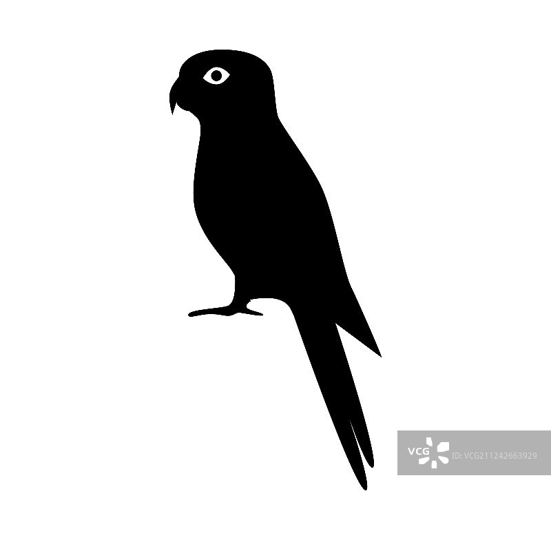扁平风格的澳洲鹦鹉剪影图标图片素材