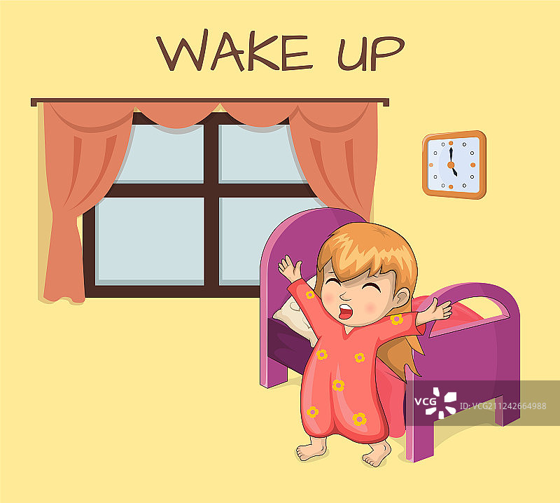 唤醒海报，困倦的女孩图片素材