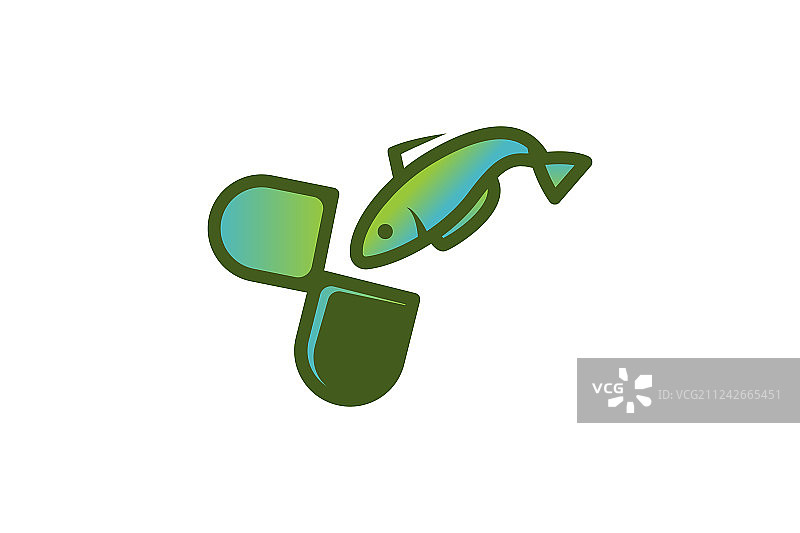 鱼油药丸补充剂Logo设计图片素材