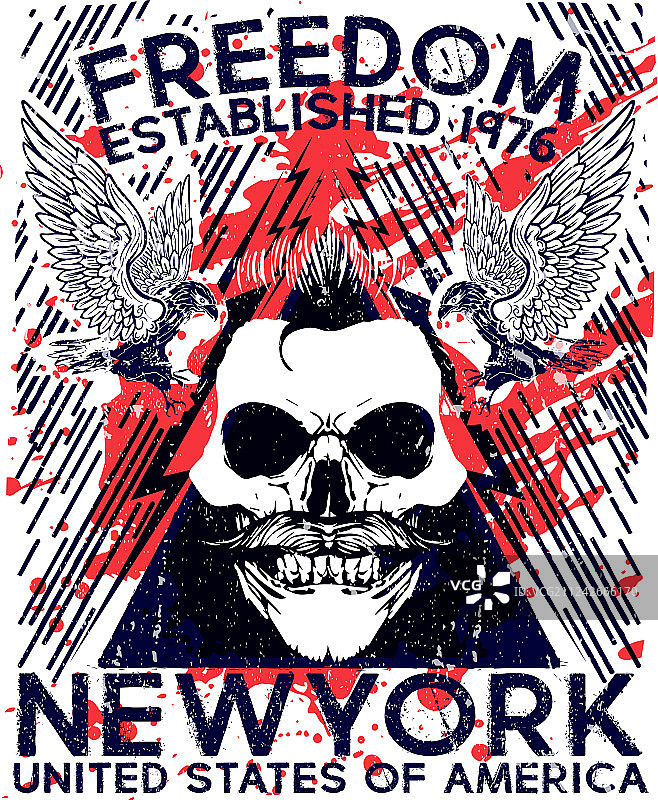 骷髅印花摇滚海报图片素材