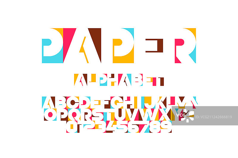 纸贴花字体字母和数字图片素材