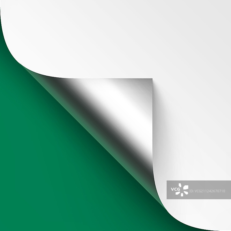 白色纸张的卷曲金属银色角落图片素材