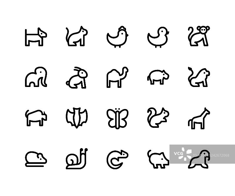 动物线性图标图片素材
