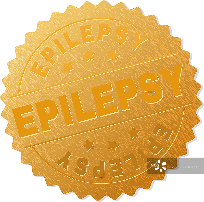 金色癫痫奖章邮票图片素材