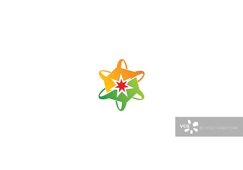 圆形曲线星形logo图片素材