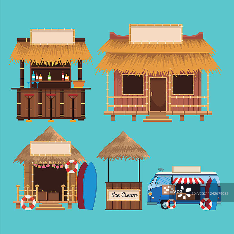 海滩售货亭合集图片素材