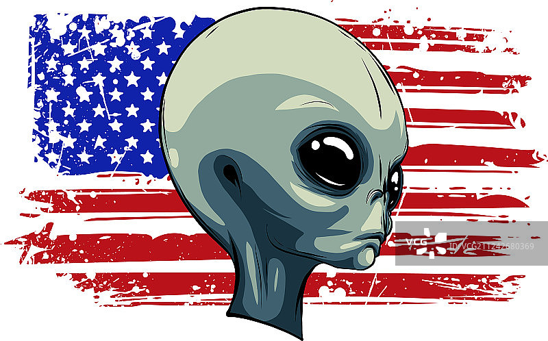 绿色外星人脸图片素材