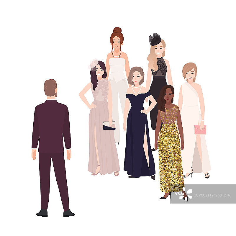 男人站在一群快乐的人面前图片素材