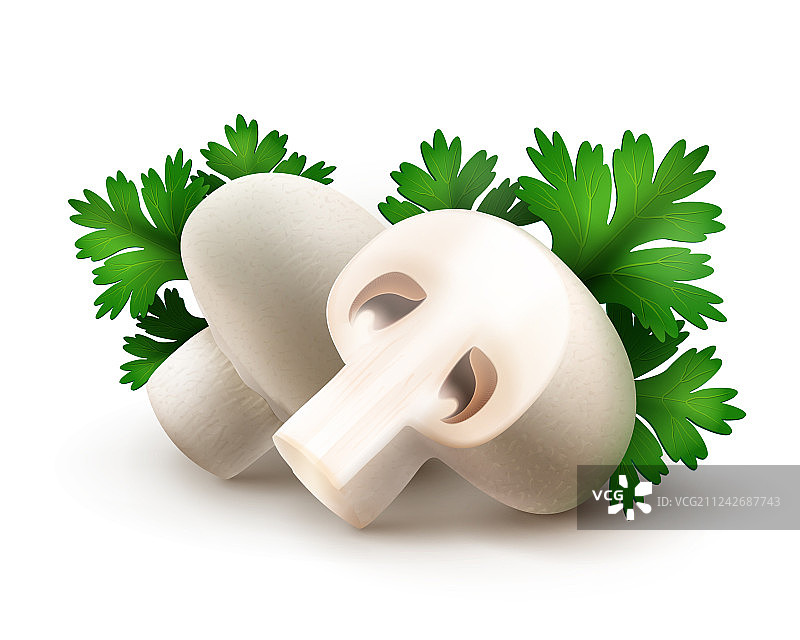 成堆的新鲜完整和切片一半的白色食物图片素材