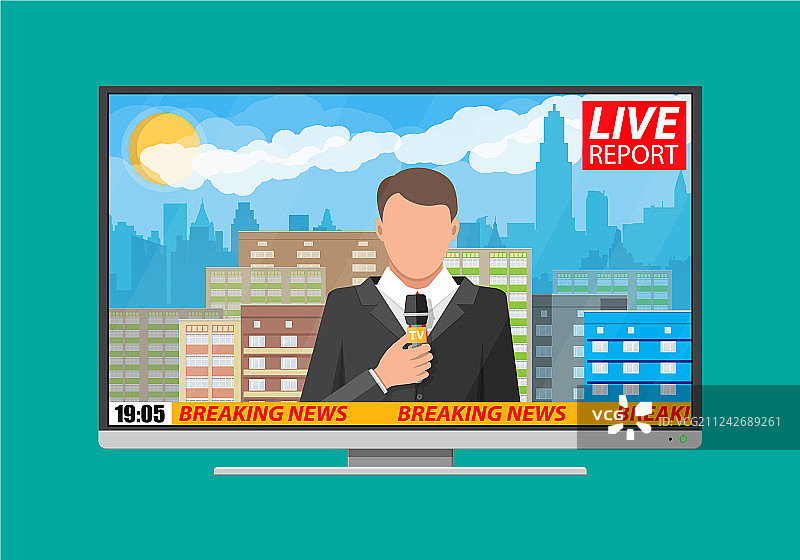 演播室里的新闻播音员图片素材