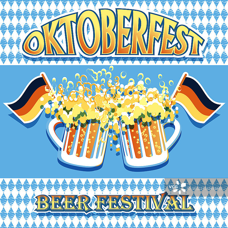 复古风格啤酒杯徽章图片素材