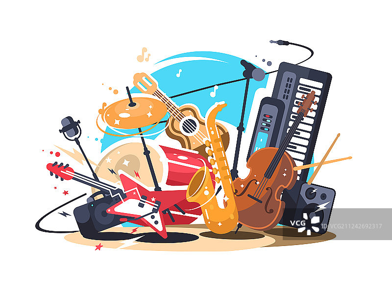 舞台上的乐器图片素材