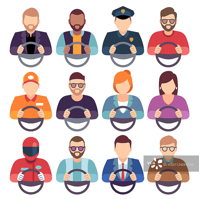 驾驶套件：汽车、男人和女人图片素材